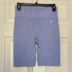 Gymshark Lavender & Blue Textured Athletic Bike Shorts Size Large